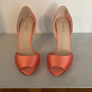 Le Silla Coral Satin peep toe pump